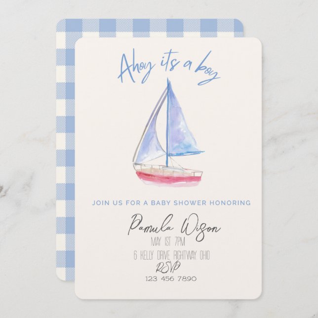 Minimalistische Baby-Baby-Dusche Einladung (Vorne/Hinten)