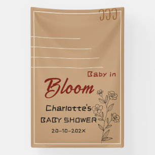 Minimalistische Baby-Blumen-Babyparty Banner