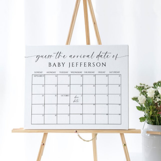 Minimalistische Baby-Dusche Ratschlag Fälligkeitsd Poster (Von Creator hochgeladen)