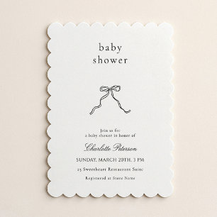 Minimalistische Baby-Einladung mit Schleife zur Ba Einladung