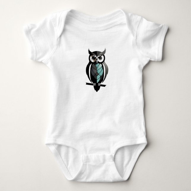 Minimalistische Baby-Eule Baby Strampler (Vorderseite)