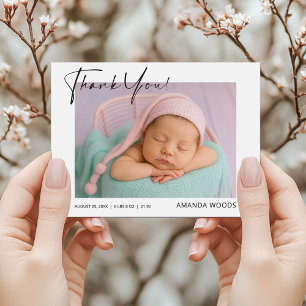 Minimalistische Baby-Foto-Dankeschön-Postkarte Postkarte