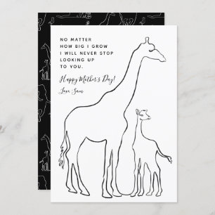 Minimalistische Baby Giraffe Line Art Mother Day C Karte