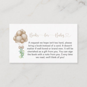 Minimalistische Baby Shower Balloons Bücher für Ba Begleitkarte