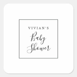 Minimalistische Baby Shower Umschlag Siegel Quadratischer Aufkleber