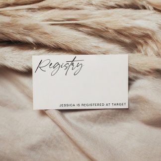 Minimalistische Baby Showregisterkarte Begleitkarte