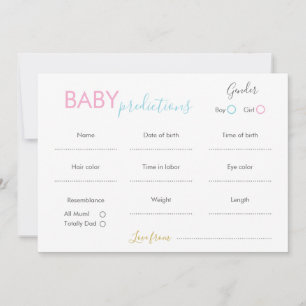 Minimalistische Baby-Vorhersagekarte Einladung