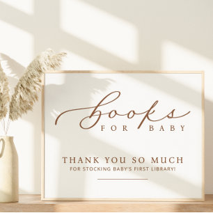 Minimalistische Babyduschbücher für Babystation Poster