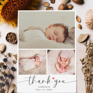 Minimalistische Babydusche 3 Foto Collage Vielen D Dankeskarte