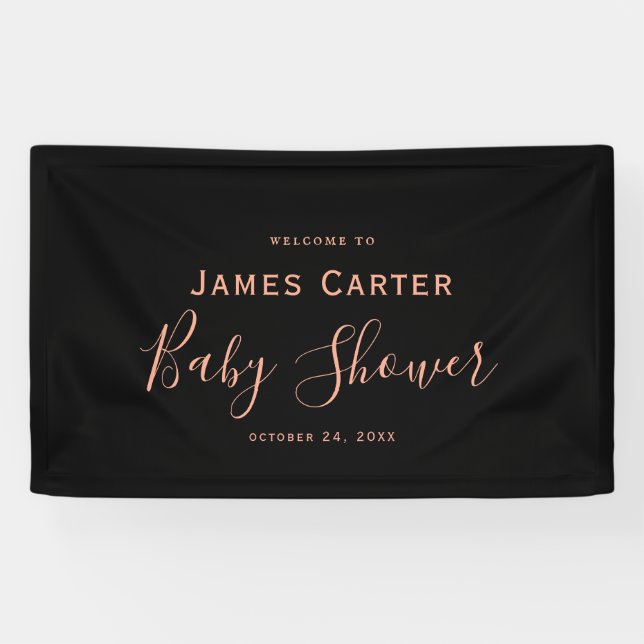 Minimalistische Babydusche - Begrüßungskarte Banner (Horizontal)