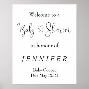 Minimalistische Babydusche Begrüßungszeichen Plaka Poster
