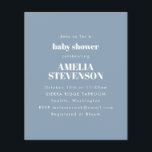 Minimalistische Babydusche Dusty Blue Einladung<br><div class="desc">Minimalistische Kinderdusche Einladung in Dusty Blue</div>