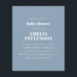 Minimalistische Babydusche Dusty Blue Einladung<br><div class="desc">Minimalistische Kinderdusche Einladung in Dusty Blue</div>