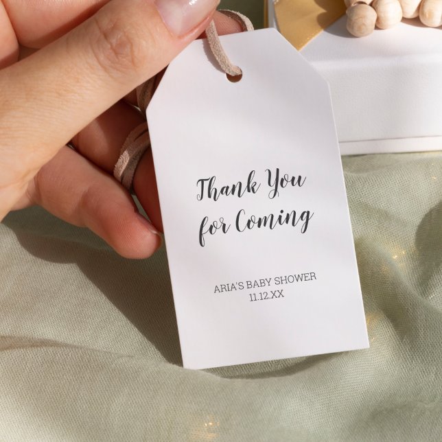 Minimalistische Babydusche Gefälligkeitsmarken Geschenkanhänger (Von Creator hochgeladen)