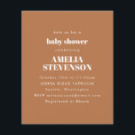 Minimalistische Babydusche Terracotta Einladung<br><div class="desc">Minimalistische Kinderdusche Einladung in Boho Terracotta Brown</div>