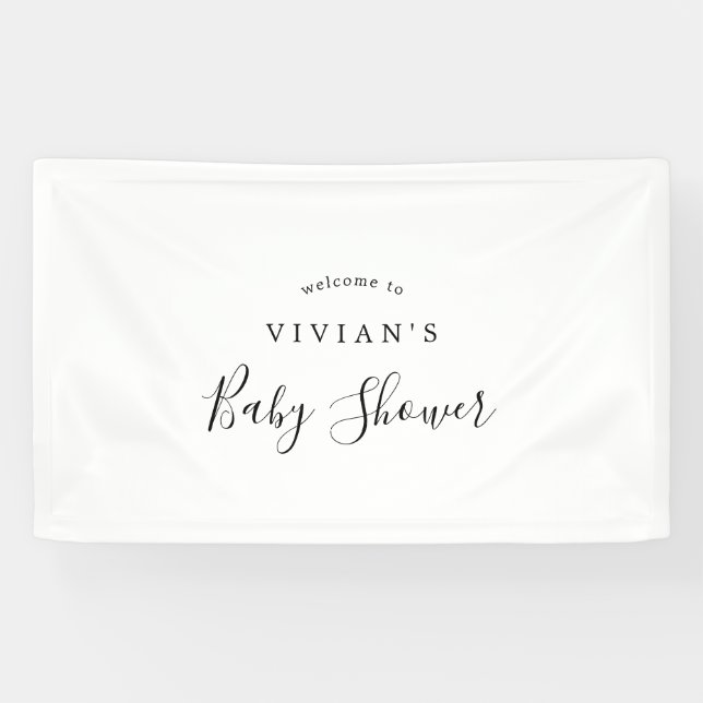 Minimalistische Babydusche Willkommen Banner (Horizontal)