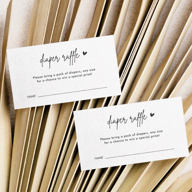 Minimalistische Babydusche Windeln Raffelkarten Begleitkarte (Von Creator hochgeladen)