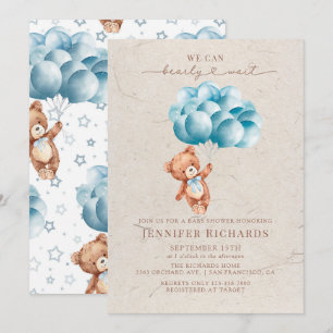 Minimalistische Babyparty Kaum Warten Einladung