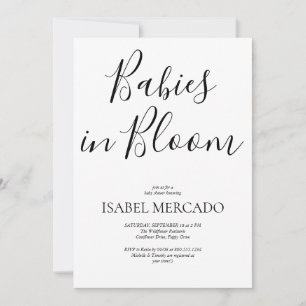 Minimalistische Babys in Bloom Einladung