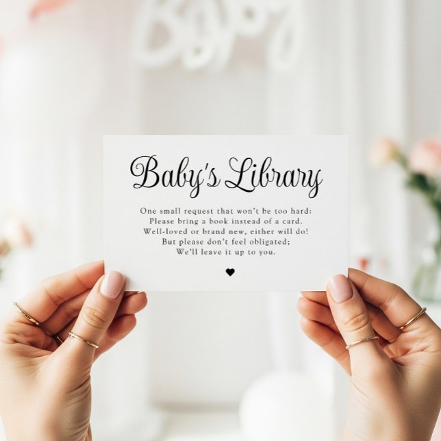 Minimalistische "Baby's Library" Babyduschkarte RSVP Karte (Von Creator hochgeladen)
