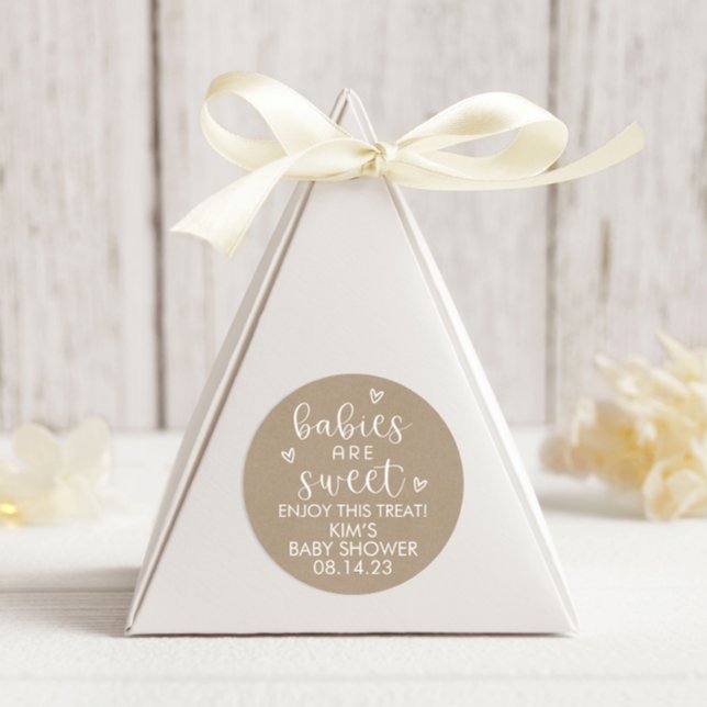 Minimalistische Babys sind eine süße Babydusche. Runder Aufkleber (Von Creator hochgeladen)