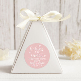 Minimalistische Babys sind süße Babydusche pink Runder Aufkleber