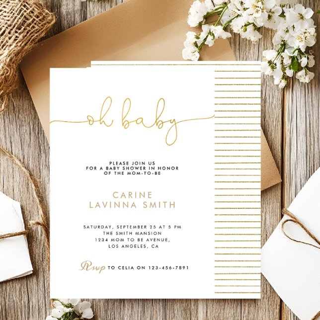 Minimalistische Babyshower-Einladung mit moderner  Einladung (Von Creator hochgeladen)