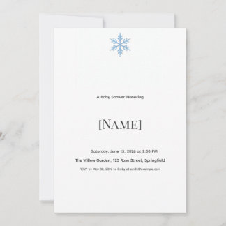 Minimalistische Babyshower-Einladung mit Schneeflo Einladung