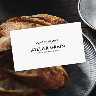 Minimalistische Bäckerei in Schwarz und Weiß Visitenkarte