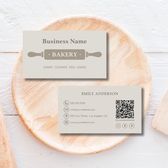 Minimalistische Bäckerei Visitenkarte (Minimalist Bakery Business Card)