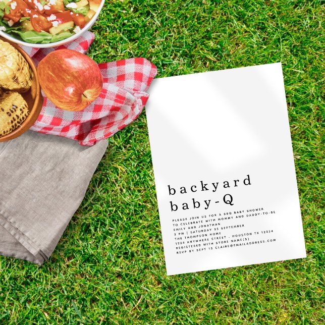 Minimalistische Backyard Baby Q GRILLEN Dusche Einladung (Von Creator hochgeladen)