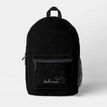 Minimalistische Ballerina und rosa Butterfly Black