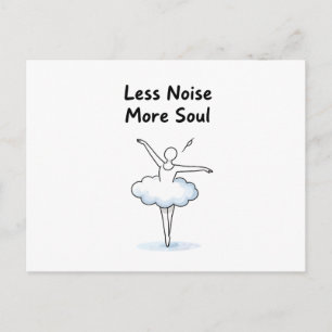 Minimalistische Balletttänzer-Seelen-Zitat-Kunst Postkarte