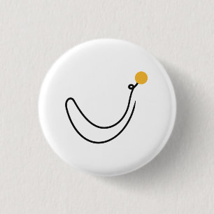 Minimalistische Banane, One-Line-Kunst mit gelber Button