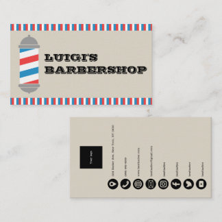 Minimalistische Barbier-Pol-Barbier-Shop-Visitenka Visitenkarte