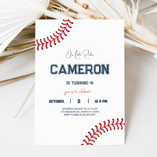 Minimalistische Baseball-Kindergeburtstag-Party Ei Einladung