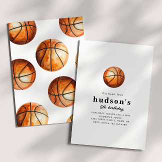 Minimalistische Basketball-Geburtstagseinladung Einladung