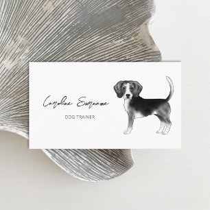 Minimalistische Beagle-Hundzeichnung in Schwarzwei Visitenkarte