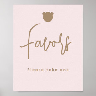 Minimalistische Bear Baby Duwer Favoriten Poster