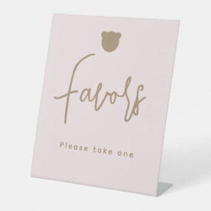 Minimalistische Bear Baby Duwer Favoriten Sockelschild