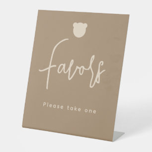 Minimalistische Bear Baby Duwer Favoriten Sockelschild