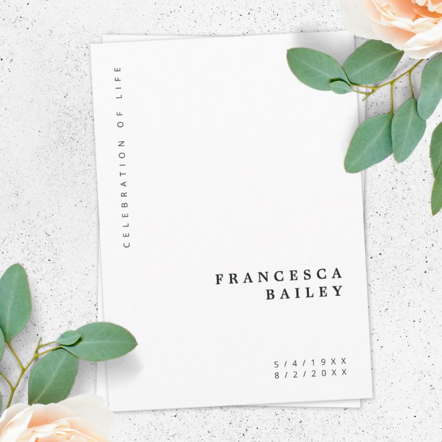 Minimalistische Beerdigung | Feier zum einfachen L Einladung (Von Creator hochgeladen)