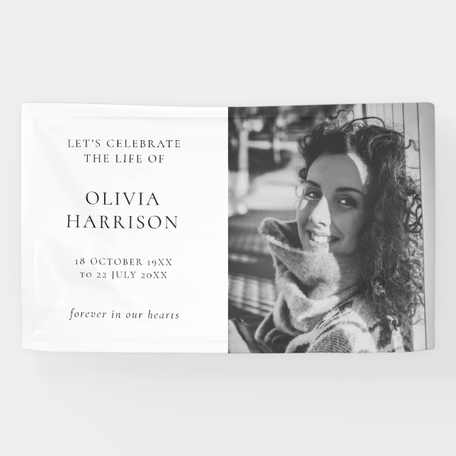 Minimalistische Beerdigung | Moderne Feier des Leb Banner (Horizontal)