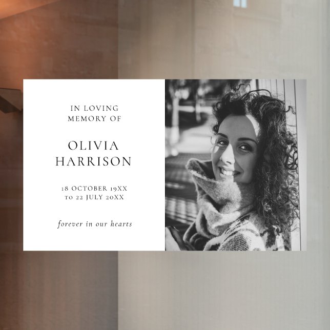 Minimalistische Beerdigung | Moderne Feier des Leb Fensteraufkleber (Von Creator hochgeladen)