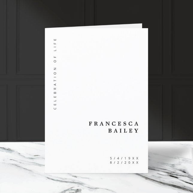 Minimalistische Beerdigung | Ordnungsnummer des Di Programm (Von Creator hochgeladen)