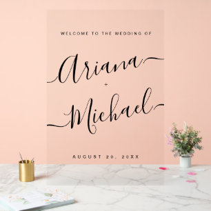 Minimalistische Begrüßung moderner Schriften Acrylschild