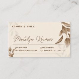 Minimalistische Beige Boho Business Card Terminkarte