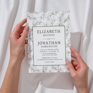 Minimalistische Beige-Hochzeit Einladung