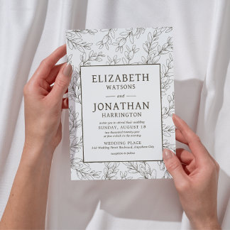 Minimalistische Beige-Hochzeit Einladung