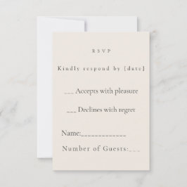 Minimalistische Beige Hochzeits-RSVP-Karte RSVP Karte